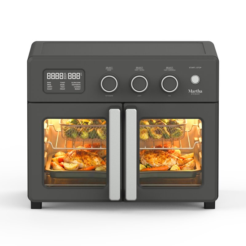 34QT French Door Air Fryer Toaster Oven - Caviar Gray