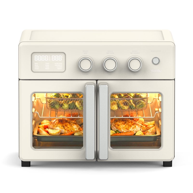 34 QT French Door Air Fryer Toaster Oven - Linen Cream