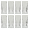 8-Piece Glass Tumbler Set - Elegant Embossed Design