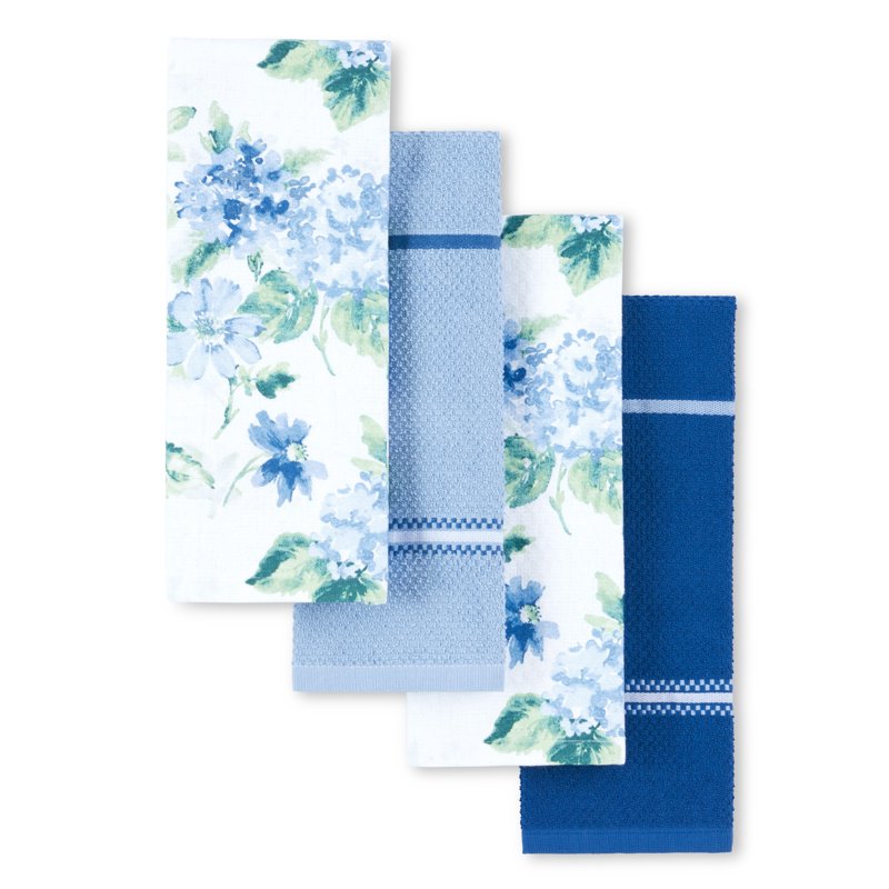 Amber Floral Kitchen Towel Set 2-Pack - Blue/Green, 16"x28"