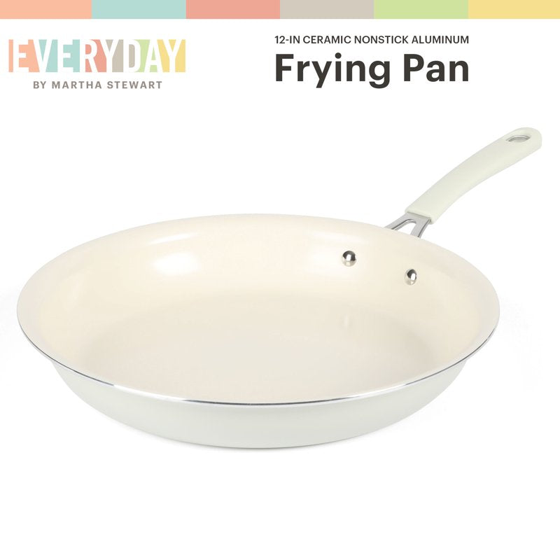 12-Inch Nonstick Fry Pan with Lid - Charlemont, Linen