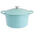 7 Quart Enameled Cast Iron Dutch Oven with Lid - Turquoise