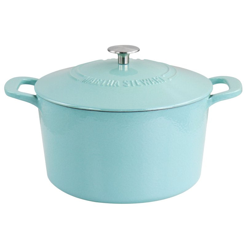 7 Quart Enameled Cast Iron Dutch Oven with Lid - Turquoise