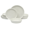 12-Piece Ceramic Dinnerware Set - White