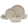 Fine Ceramic Dinnerware Set - 12-Piece Taupe