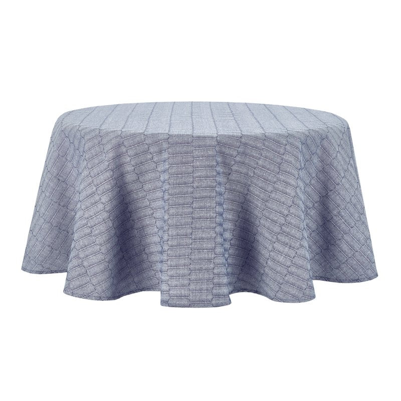 Honeycomb Fabric Tablecloth - Blue, 70" Round