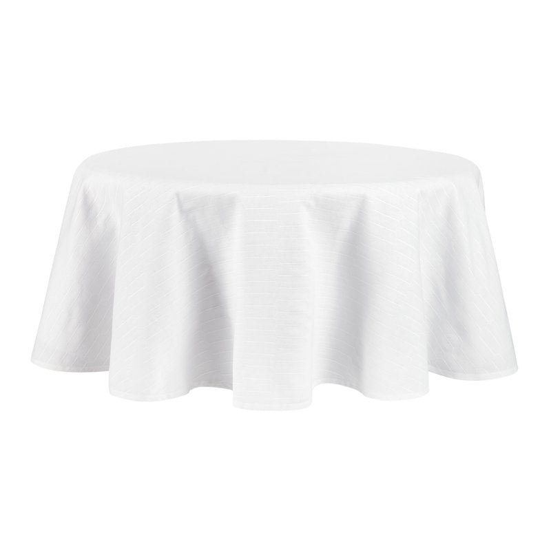 Honeycomb Tablecloth - White, 70" Round - Durable Cotton Fabric