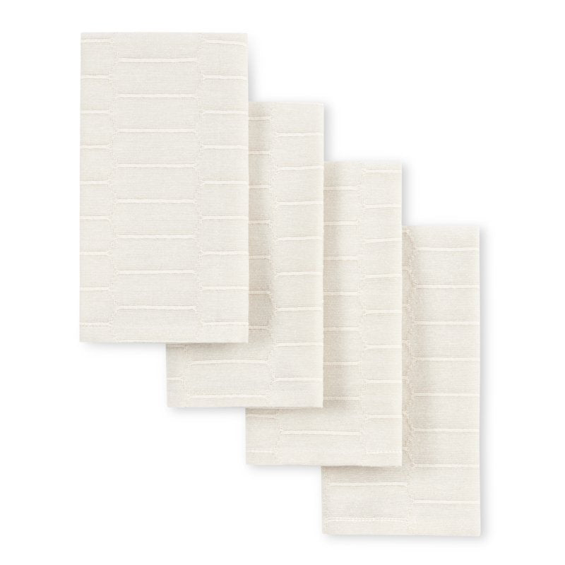 Honeycomb Modern Farmhouse Napkin Set - Beige, 19"x19" - 4-Pack