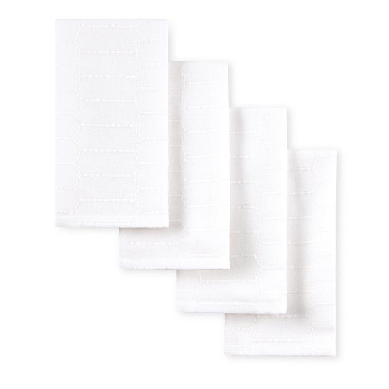 Honeycomb Farmhouse Napkin Set - 4-Pack, White, 19x19 Inches