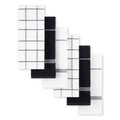 Waffle Kitchen Towel Set 6-Pack, Black - 16" x 28"