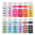 Multi-Surface Acrylic Craft Paint Set - 12 Colors, Satin Finish, 2 fl oz Each - Color Essentials