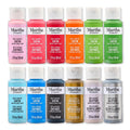 Multi-Surface Glitter Acrylic Craft Paint Set - Holiday Classics, Satin Finish, 12 Colors, 2 fl oz Each