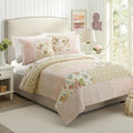 Pink Floral Cotton Quilt Full Size - Breathable Sweet Blooms Collection - Variation of F/QN, Blossoms