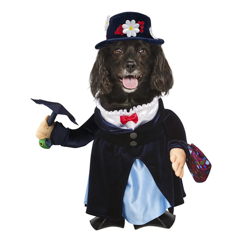 Mary Poppins Pet Costume for 6-10 lbs - Walking Costume & Headpiece
