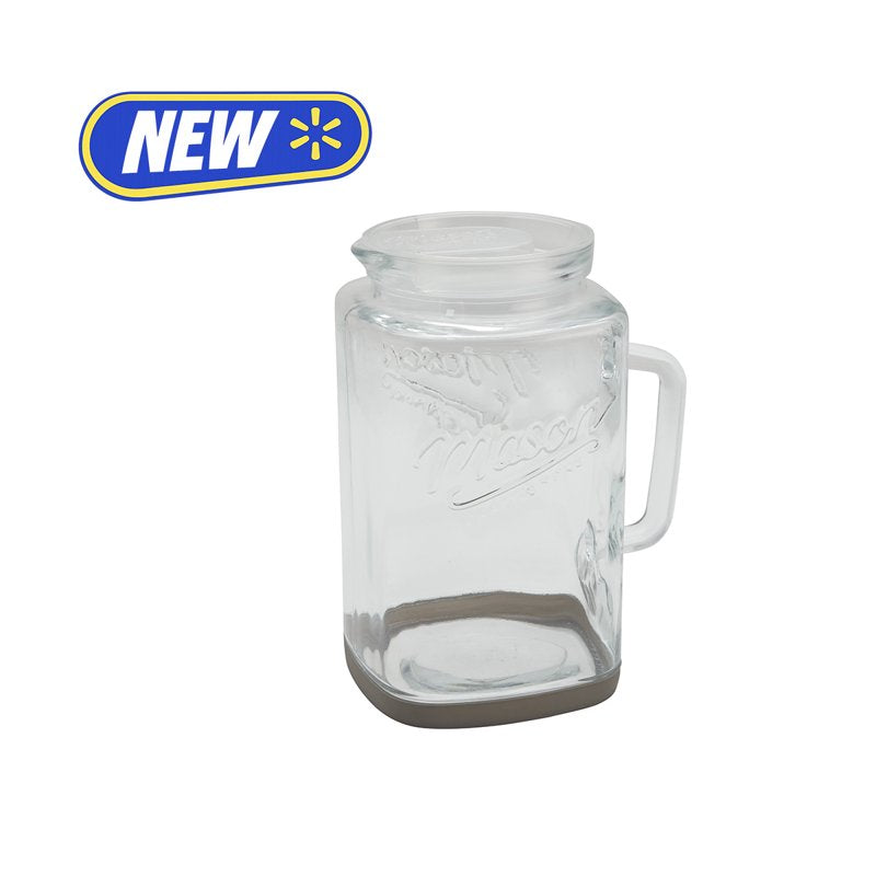 1 Gallon Glass Pitcher with Lid & Silicone Base - Gray