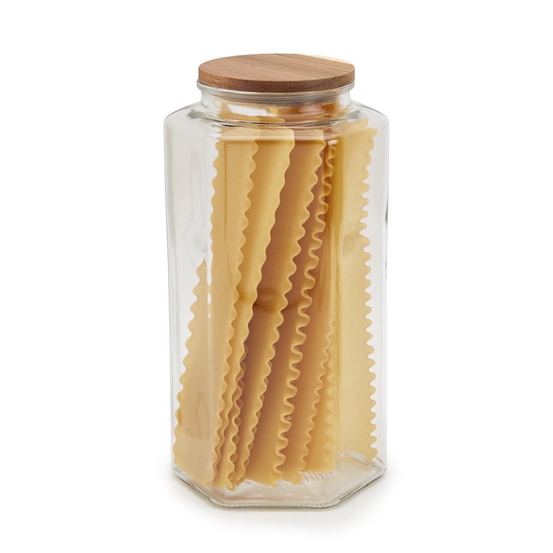 Glass Food Storage Canister with Acacia Wood Lid - 3.7 L