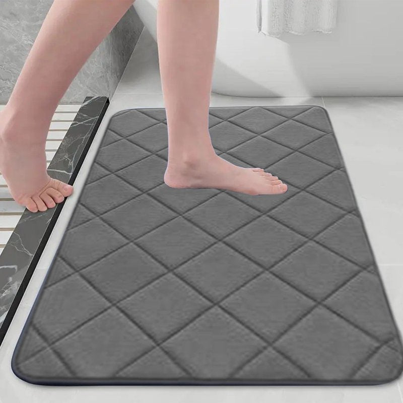 YZEGDCH Bathroom Rug Gray Extra Soft Non-Slip Quick Dry Machine Washable Variation #4
