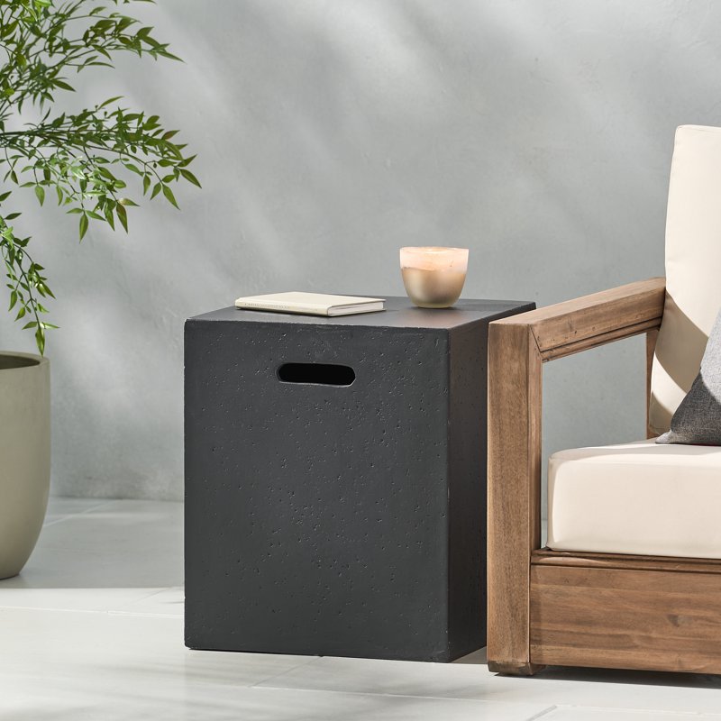 Lightweight Concrete Outdoor Tank Holder Side Table