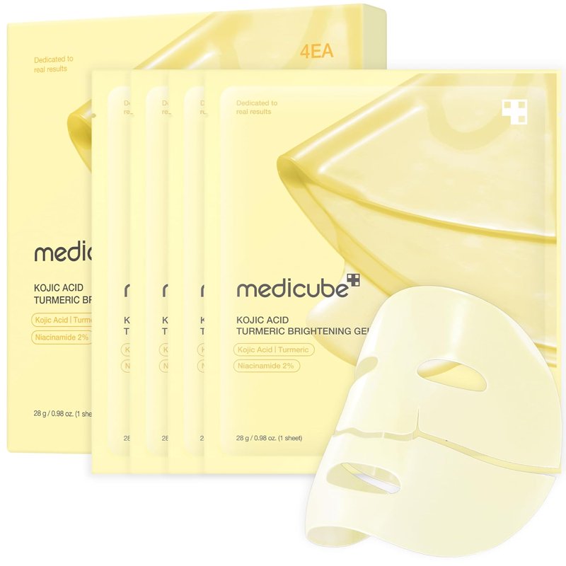 Kojic Acid & Turmeric Brightening Gel Masks - 4 Pack