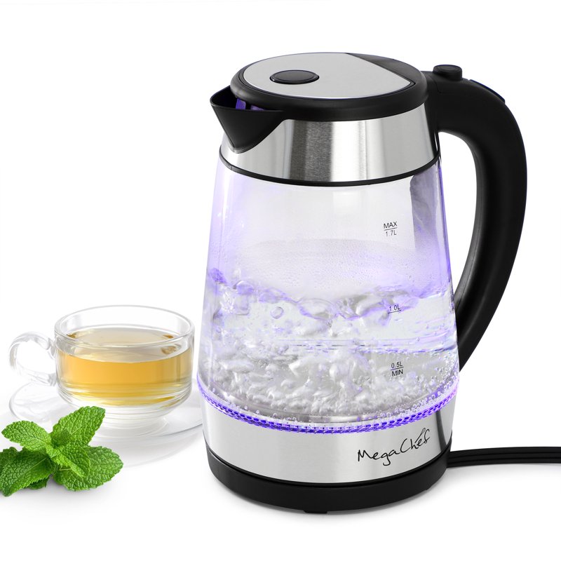 1.7L Stainless Steel Electric Tea Kettle - Silver