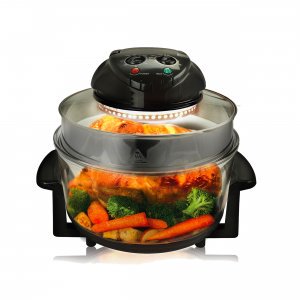 18 qt Halogen Countertop Air Fryer and Rotisserie Oven with Glass Bowl