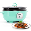 6.5 Quart Oval Electric Slow Cooker with Digital Panel & Removable Ceramic Pot