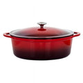 7-Quart Oval Enameled Cast Iron Casserole - Red