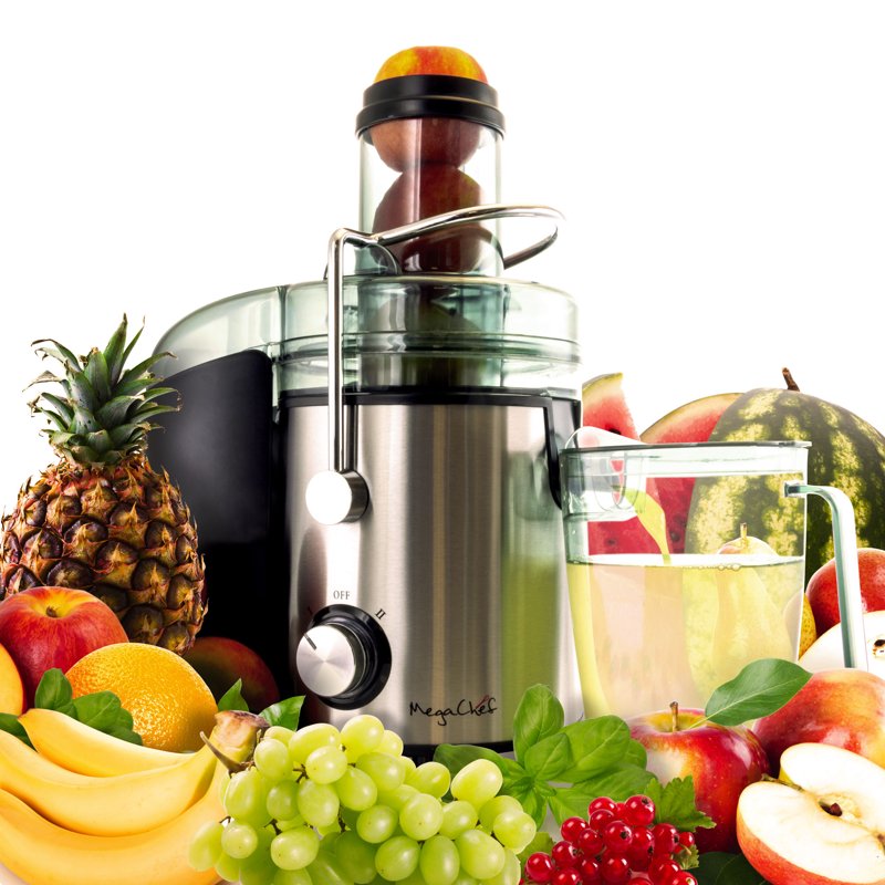800W Electric Juice Extractor with 2-Speed Settings - Black