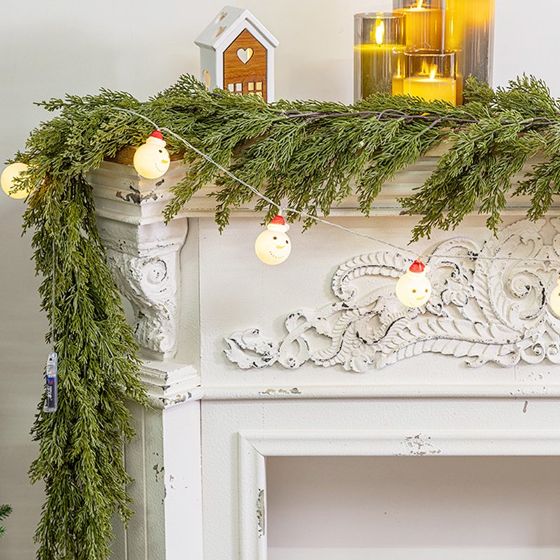Christmas Garland Artificial Pine Holiday Decor - Greenery for Indoor Outdoor - 5.9Ft - Variation H