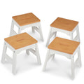 Set of 4 Stackable Wooden Stools - 11-Inch for Kids