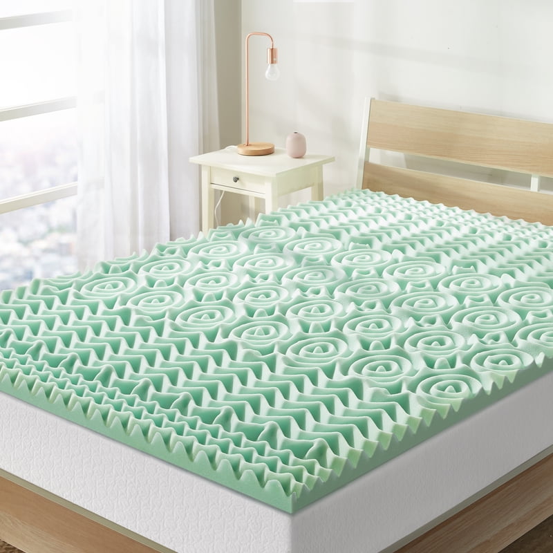 Full Size 1.5-Inch Memory Foam Mattress Topper with Aloe Vera Infusion - 5 Zone