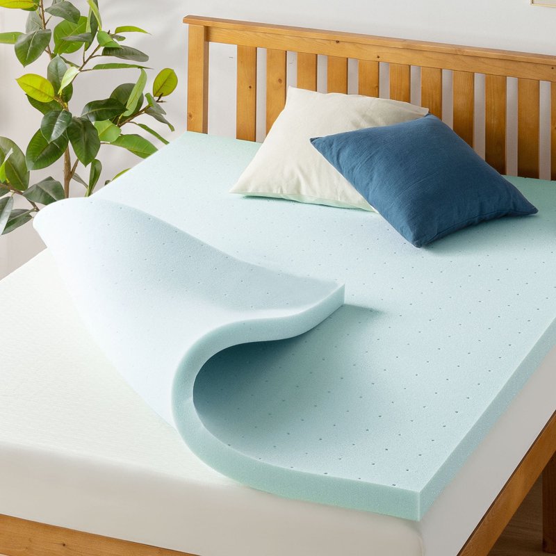 Cooling Gel Memory Foam Mattress Topper - Short Queen 2.5 Inch Ventilated