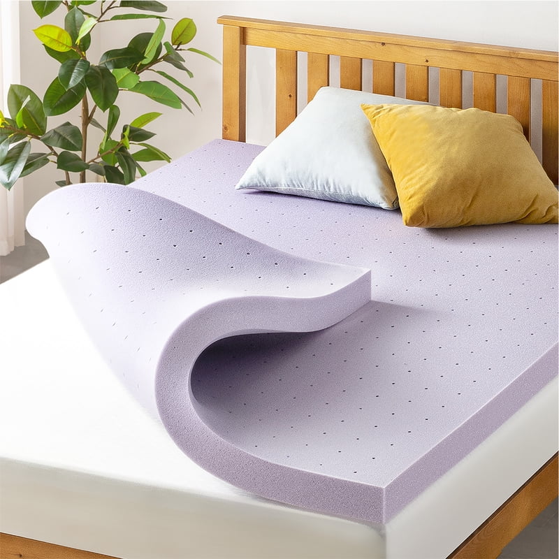 King Ventilated Memory Foam Mattress Topper with Lavender Infusion - Mellow 3 Inch