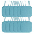 Memory Foam Non-Slip Chair Cushion Pad with Ties - 12-Pack, Teal