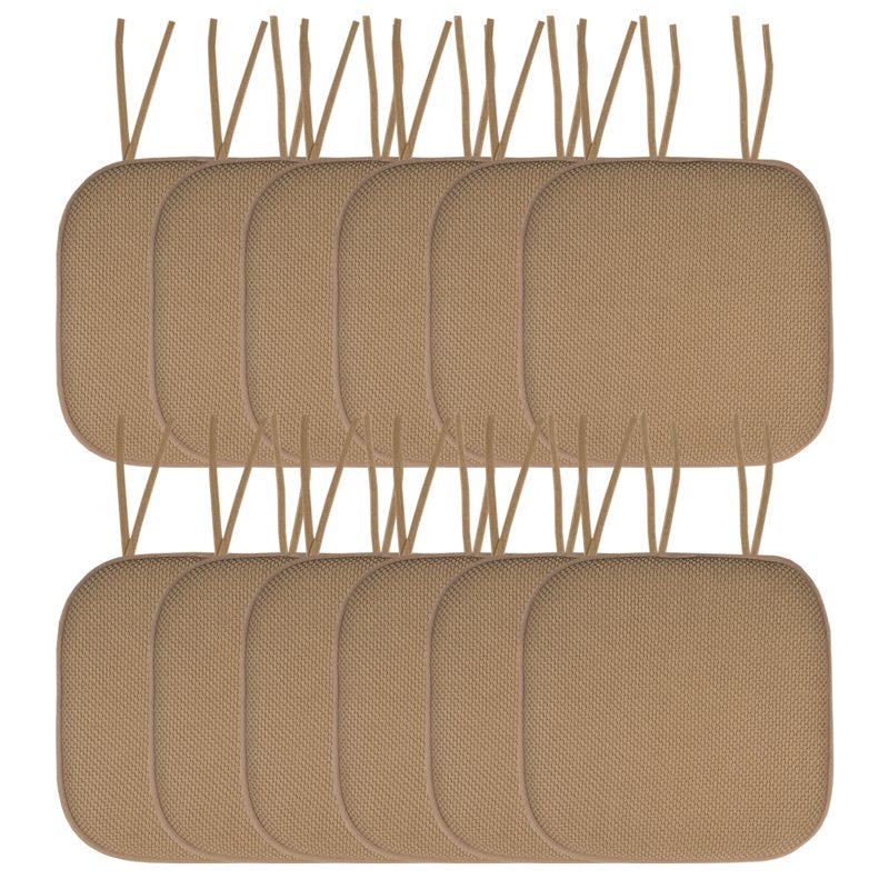 Memory Foam Honeycomb Chair Cushion Pad - 12-Pack, Taupe