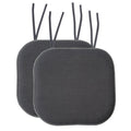 Memory Foam Chair Cushion Pad with Non-Slip Back - 2-Pack, Gray