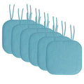 Memory Foam Honeycomb Chair Cushion Pad with Ties - 6-Pack, Teal
