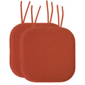 Memory Foam Chair Cushion Pad with Ties - 2-Pack Rust