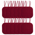 Memory Foam Chair Cushion Pad - Non-Slip Back, 12-Pack, Wine