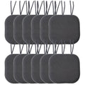 Memory Foam Chair Cushion Pad with Ties - 12-Pack, Gray