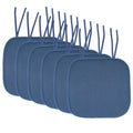 Memory Foam Chair Cushion Pad with Ties - 6-Pack Blue