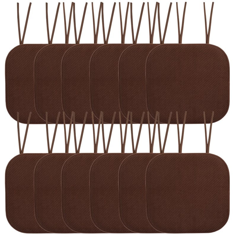 Memory Foam Honeycomb Non-Slip Chair Cushion Pad - 12 Pack, Chocolate