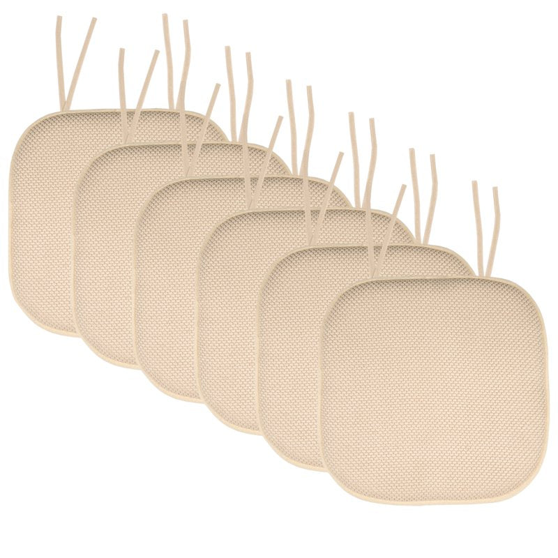 Memory Foam Honeycomb Non-Slip Chair Cushion Pad - 6-Pack, Linen