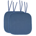Memory Foam Honeycomb Chair Cushion Pad with Ties - 2-Pack, Blue