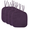 Memory Foam Honeycomb Non-Slip Chair Cushion Pad - 4-Pack Eggplant