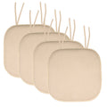 Memory Foam Chair Cushion Pad with Non-Slip Back - 4-Pack, Linen