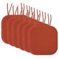 Memory Foam Chair Cushion Pad with Ties - 6-Pack, Rust
