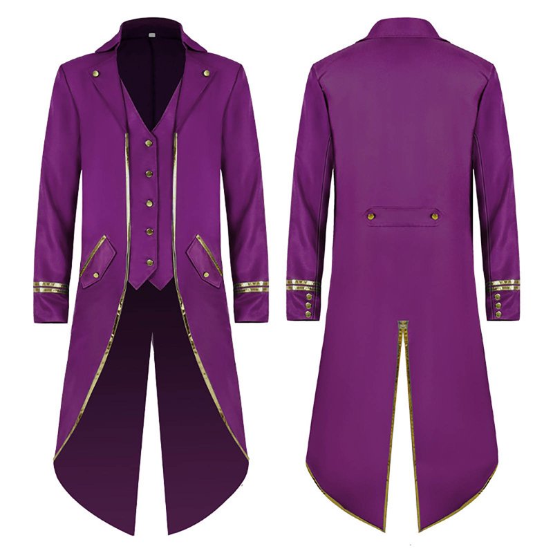 Men's Retro Tuxedo Jacket - Purple, L - Fall Halloween Costume