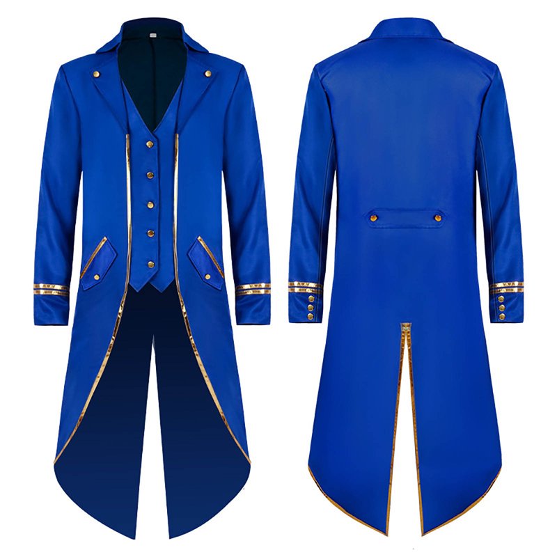 Men's Retro Tuxedo Jacket - Fall Halloween Costume, Blue, M - LYXSSBYX