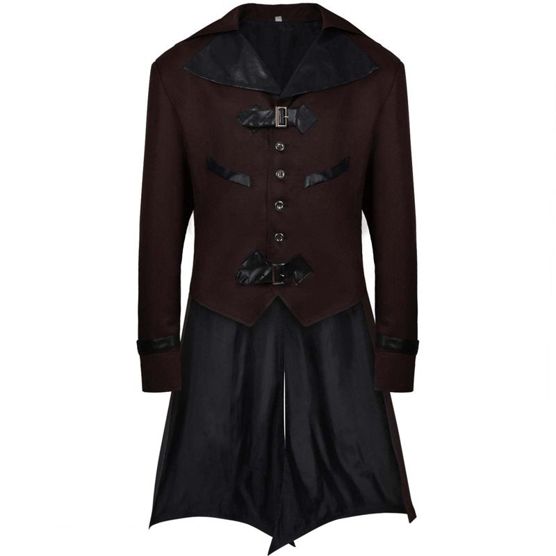 Men's Medieval Costume Halloween Jacket Cardigan - Brown, M